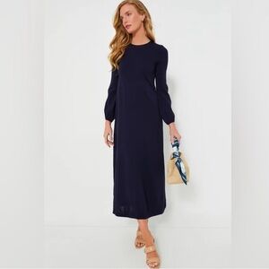 Tuckernuck Pomander Place Double Knit Lennox Sweater Maxi Dress Navy XS